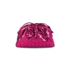 Textured Woven Leather Handheld Clutch