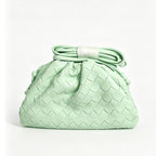 Textured Woven Leather Handheld Clutch