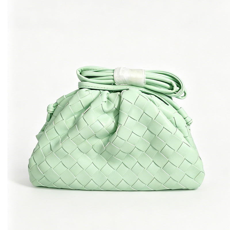 Textured Woven Leather Handheld Clutch