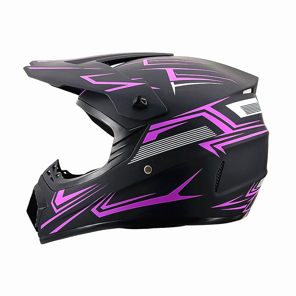 Full-Face Motocross Helmet with Extended Visor and Reinforced Chin Guard