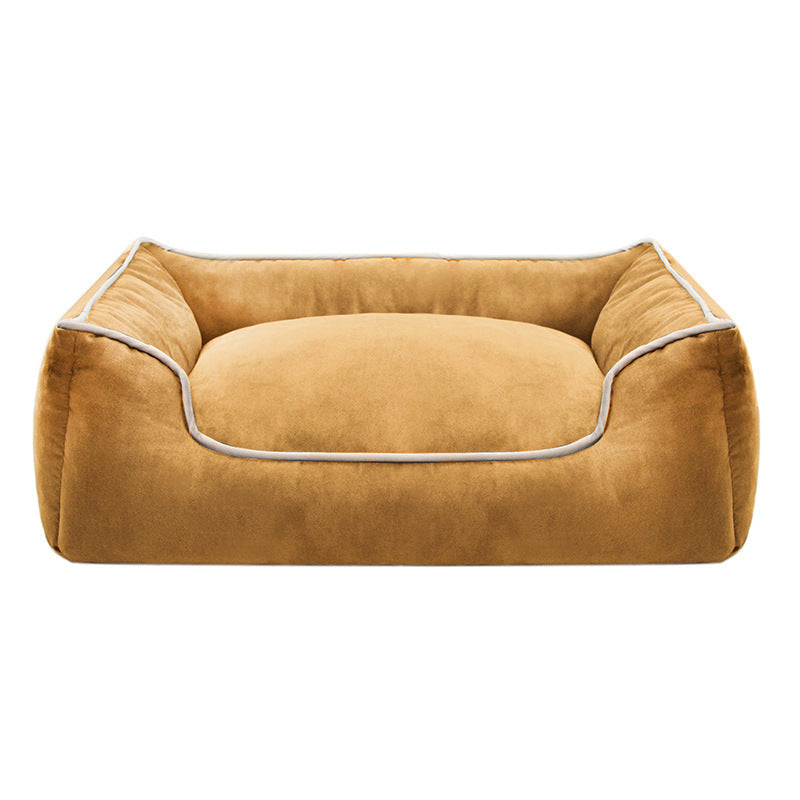 Plush Bolstered Dog Bed with Removable Machine-Washable Cover