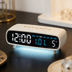 Radio-Controlled Digital Alarm Clock with Date and Temperature Display
