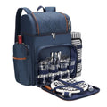 Picnic Backpack with Dish Set, Water-Resistant Fabric, 18 × 13 × 8.7 Inches