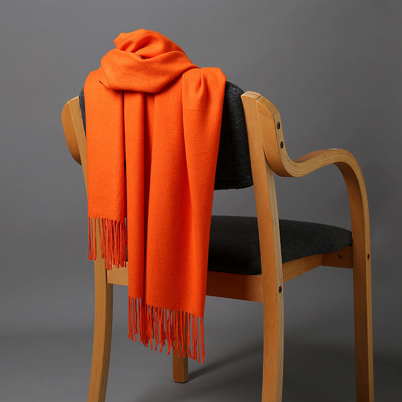 Cashmere-Blend Throw Blanket with Fringe for Couch, Bed, and Home Decor