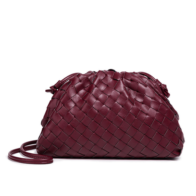 Textured Woven Leather Handheld Clutch