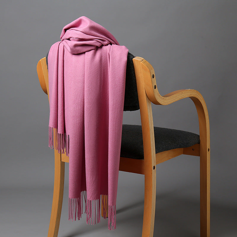 Cashmere-Blend Throw Blanket with Fringe for Couch, Bed, and Home Decor
