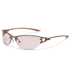 Contemporary Chic Shield Sunglasses with Adjustable Nose Pads