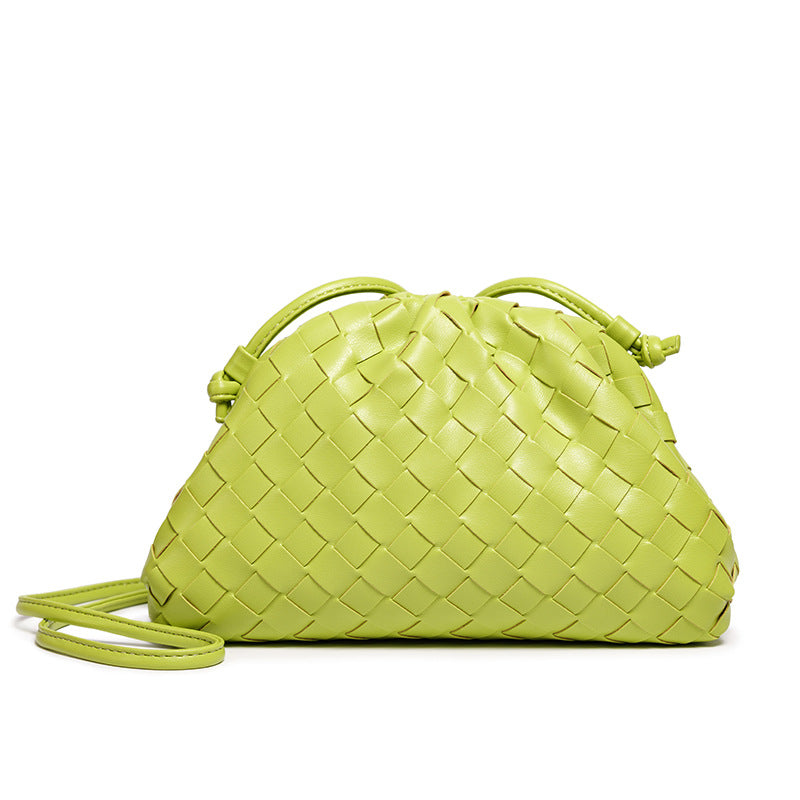 Textured Woven Leather Handheld Clutch