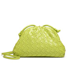 Textured Woven Leather Handheld Clutch