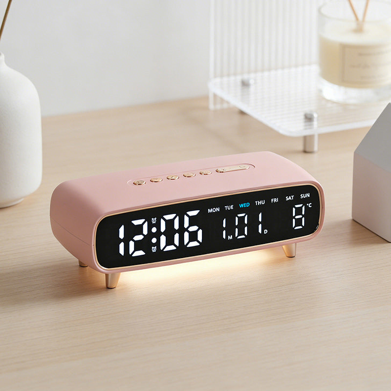 Radio-Controlled Digital Alarm Clock with Date and Temperature Display