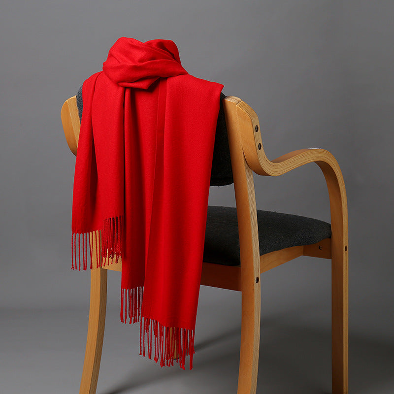 Cashmere-Blend Throw Blanket with Fringe for Couch, Bed, and Home Decor