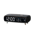 Radio-Controlled Digital Alarm Clock with Date and Temperature Display
