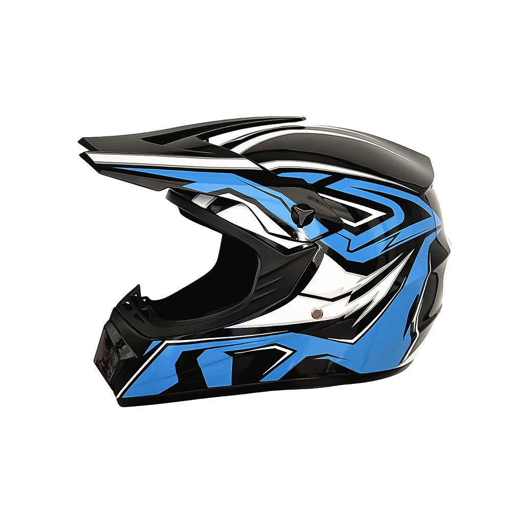 Full-Face Motocross Helmet with Extended Visor and Reinforced Chin Guard