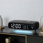 Radio-Controlled Digital Alarm Clock with Date and Temperature Display