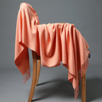 Cashmere-Blend Throw Blanket with Fringe for Couch, Bed, and Home Decor