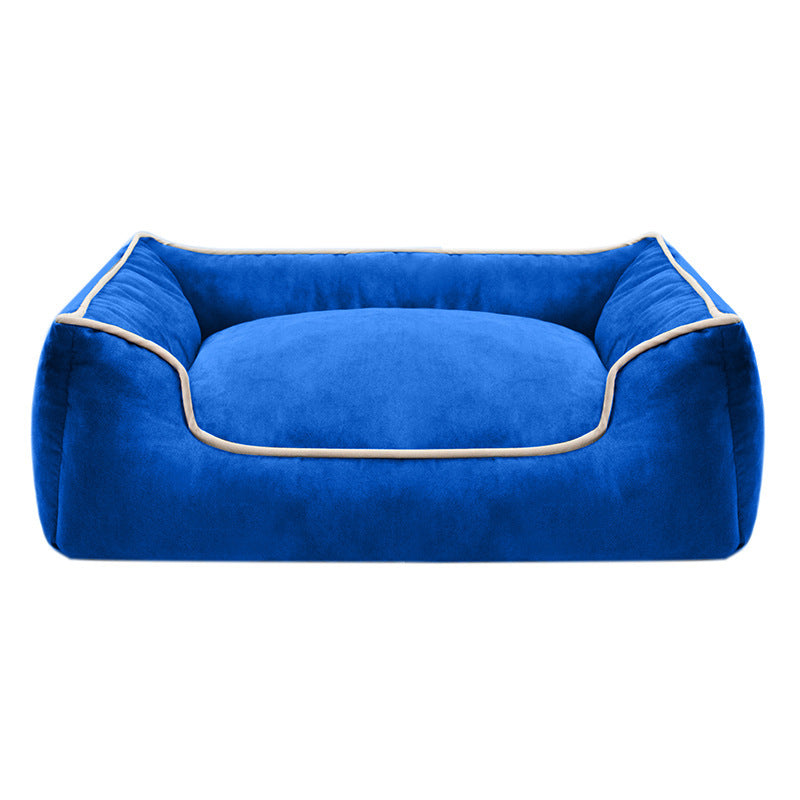 Plush Bolstered Dog Bed with Removable Machine-Washable Cover