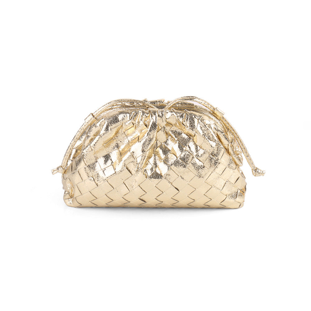 Textured Woven Leather Handheld Clutch