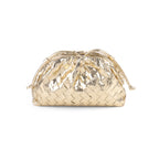 Textured Woven Leather Handheld Clutch