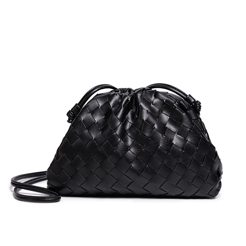 Textured Woven Leather Handheld Clutch