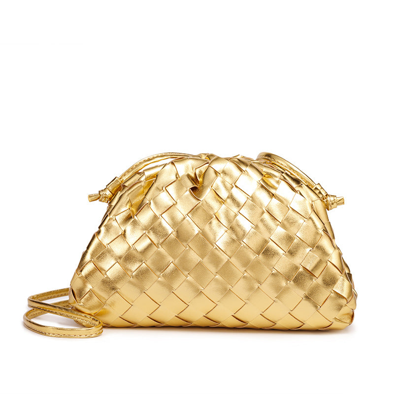 Textured Woven Leather Handheld Clutch