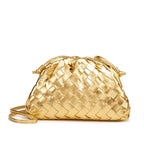 Textured Woven Leather Handheld Clutch