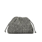 Textured Woven Leather Handheld Clutch