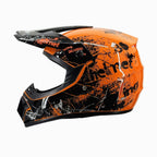 Full-Face Motocross Helmet with Extended Visor and Reinforced Chin Guard