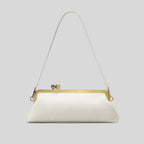 Patent Leather Evening Handbag with Detachable Strap and Frame Clasp