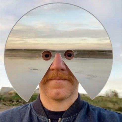 Round Mirrored Full-Face Costume Mask for Parties, Carnivals & Photo Projects