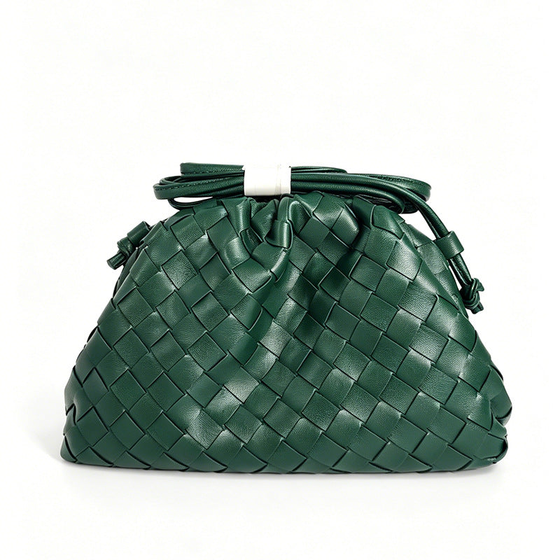 Textured Woven Leather Handheld Clutch