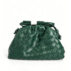 Textured Woven Leather Handheld Clutch