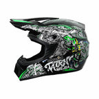 Full-Face Motocross Helmet with Extended Visor and Reinforced Chin Guard