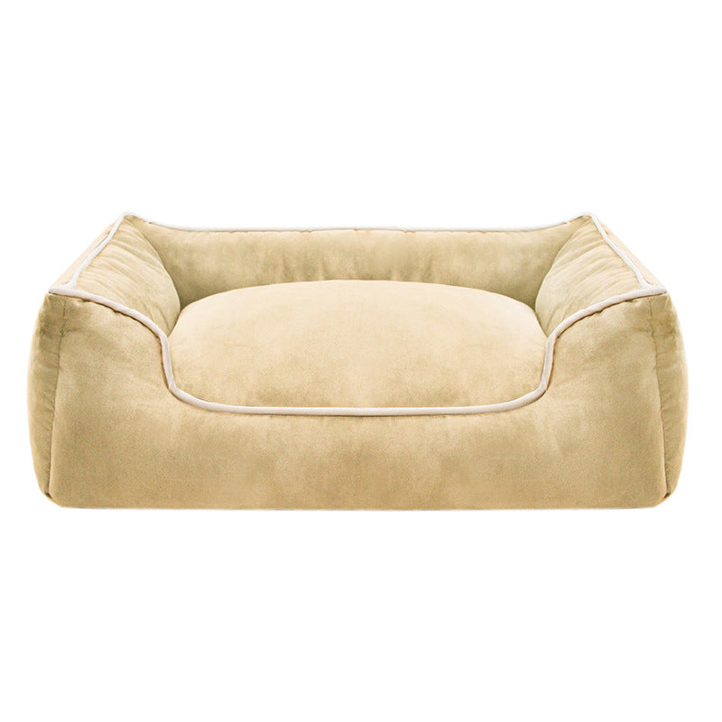 Plush Bolstered Dog Bed with Removable Machine-Washable Cover