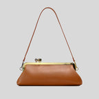 Patent Leather Evening Handbag with Detachable Strap and Frame Clasp