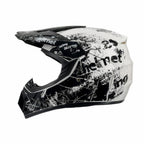 Full-Face Motocross Helmet with Extended Visor and Reinforced Chin Guard