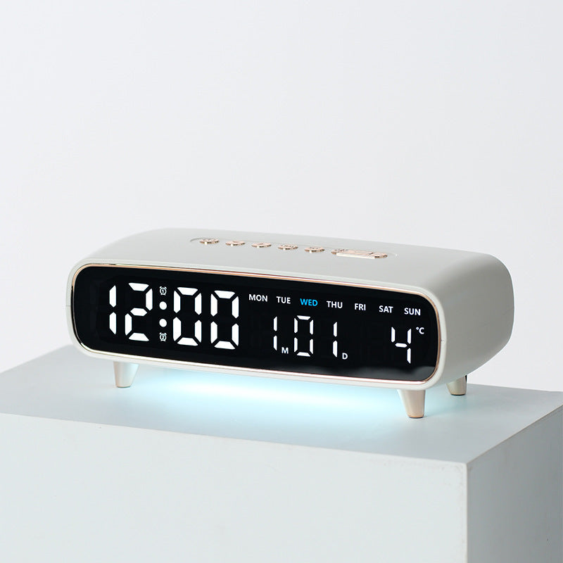 Radio-Controlled Digital Alarm Clock with Date and Temperature Display