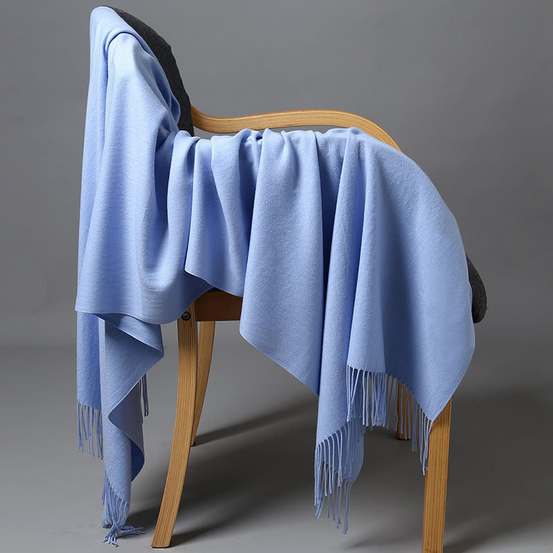 Cashmere-Blend Throw Blanket with Fringe for Couch, Bed, and Home Decor