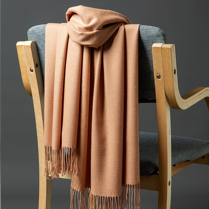 Cashmere-Blend Throw Blanket with Fringe for Couch, Bed, and Home Decor