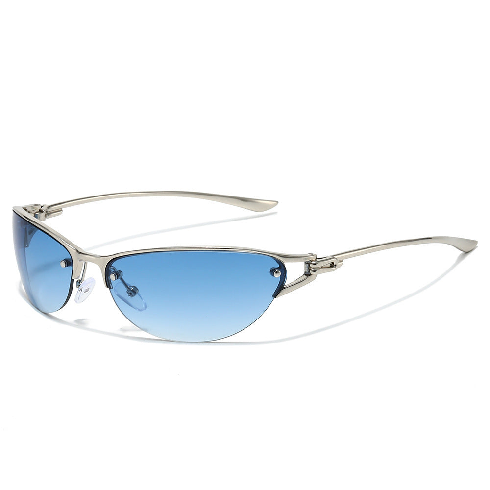 Contemporary Chic Shield Sunglasses with Adjustable Nose Pads