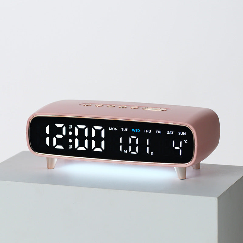 Radio-Controlled Digital Alarm Clock with Date and Temperature Display