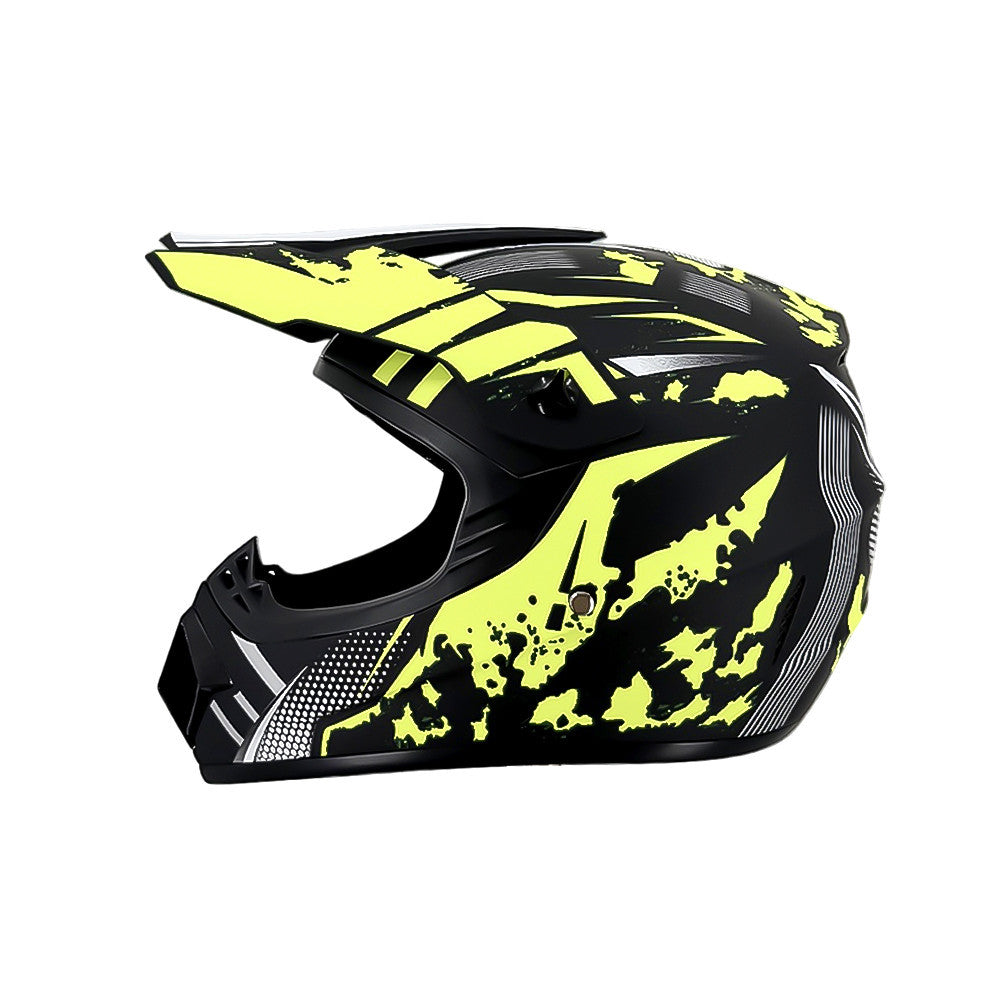 Full-Face Motocross Helmet with Extended Visor and Reinforced Chin Guard