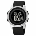 Ultra-Thin Digital Sports Watch for Men, Stainless Steel, 50m