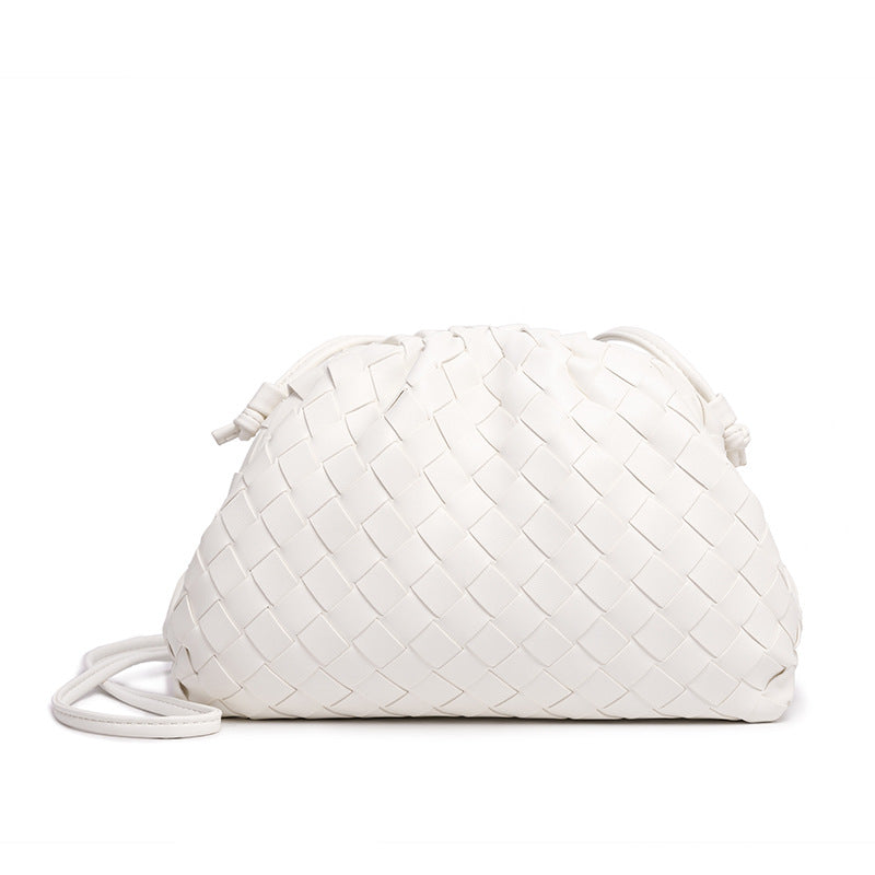 Textured Woven Leather Handheld Clutch