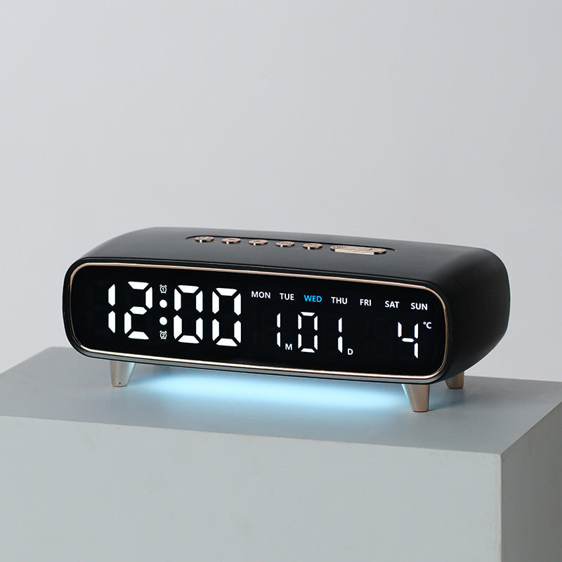 Radio-Controlled Digital Alarm Clock with Date and Temperature Display