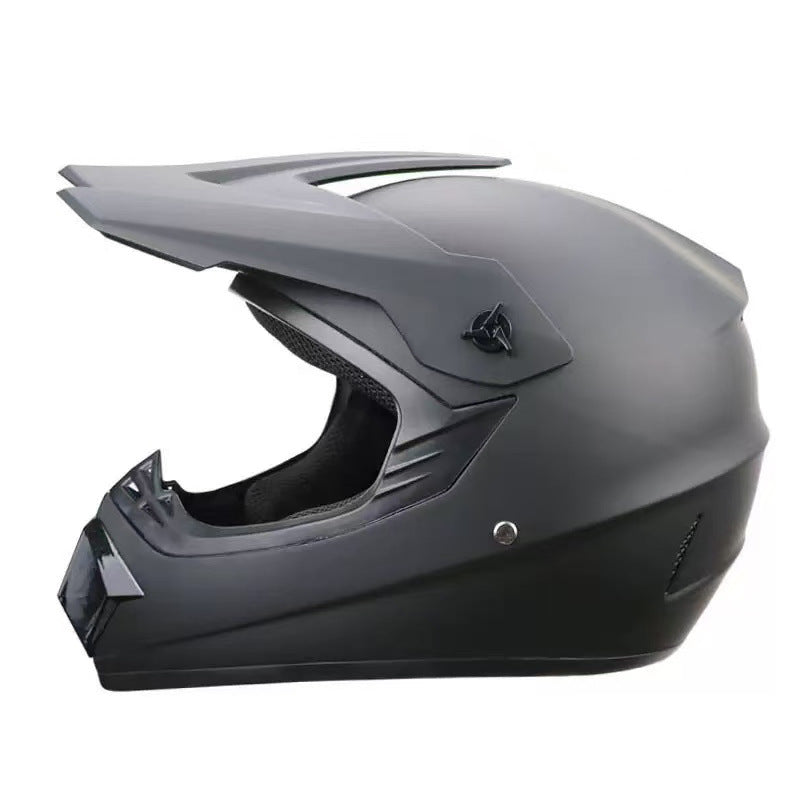 Full-Face Motocross Helmet with Extended Visor and Reinforced Chin Guard