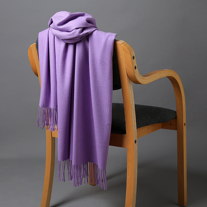 Cashmere-Blend Throw Blanket with Fringe for Couch, Bed, and Home Decor