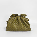 Textured Woven Leather Handheld Clutch