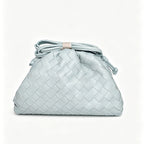 Textured Woven Leather Handheld Clutch