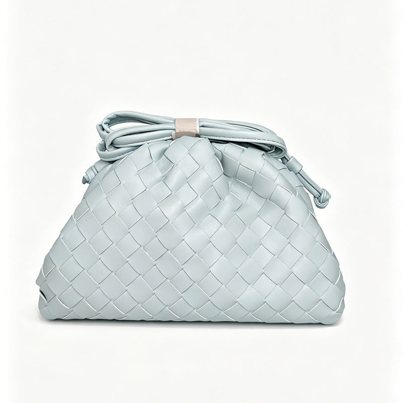 Textured Woven Leather Handheld Clutch