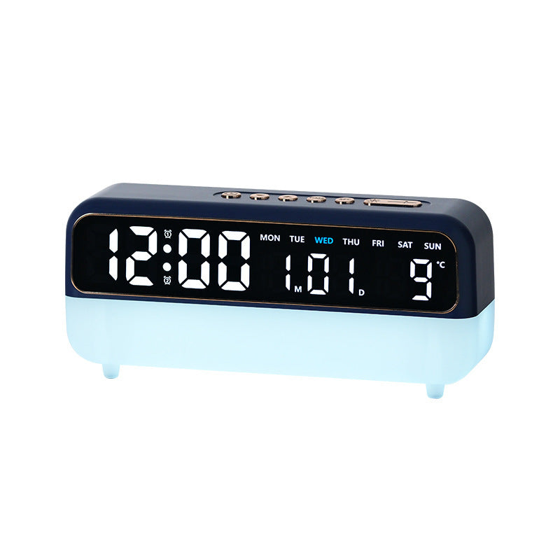 Radio-Controlled Digital Alarm Clock with Date and Temperature Display